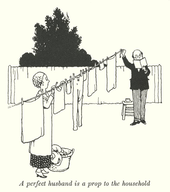 Kusursuz bir koca, ev için bir destektir (lito) by William Heath Robinson