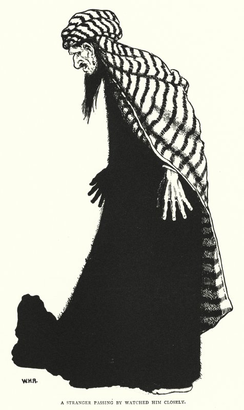 Yanından geçen bir yabancı onu yakından izledi (gravür) by William Heath Robinson