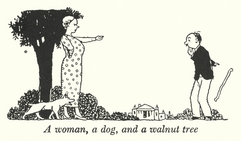 Bir kadın, bir köpek ve bir ceviz ağacı (lito) by William Heath Robinson