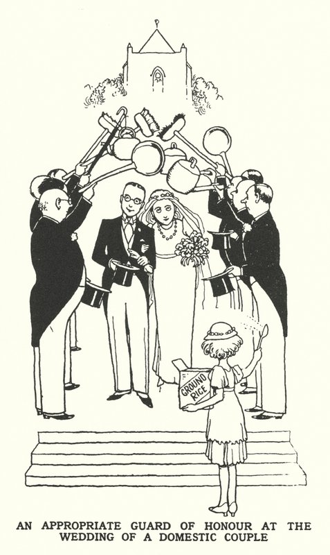 Yerli Bir Çiftin Düğününde Uygun Bir Şeref Kıtası (lito) by William Heath Robinson