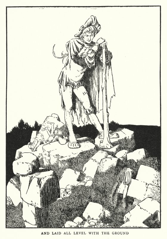 Ve tüm seviyeyi yere serdi (lito) by William Heath Robinson