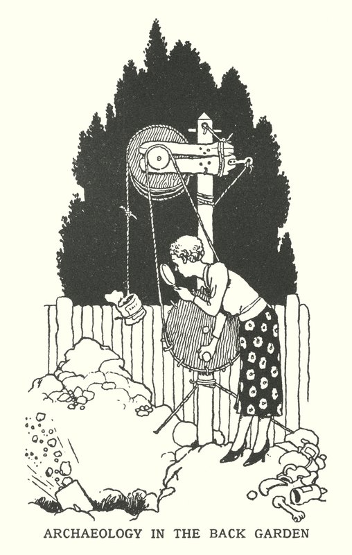 Arka Bahçede Arkeoloji (lito) by William Heath Robinson