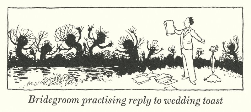 Damat düğün tostuna cevap veriyor (lito) by William Heath Robinson