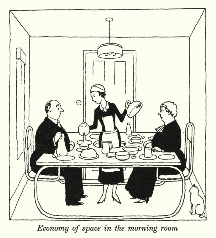 Sabah odasında yer tasarrufu (lito) by William Heath Robinson