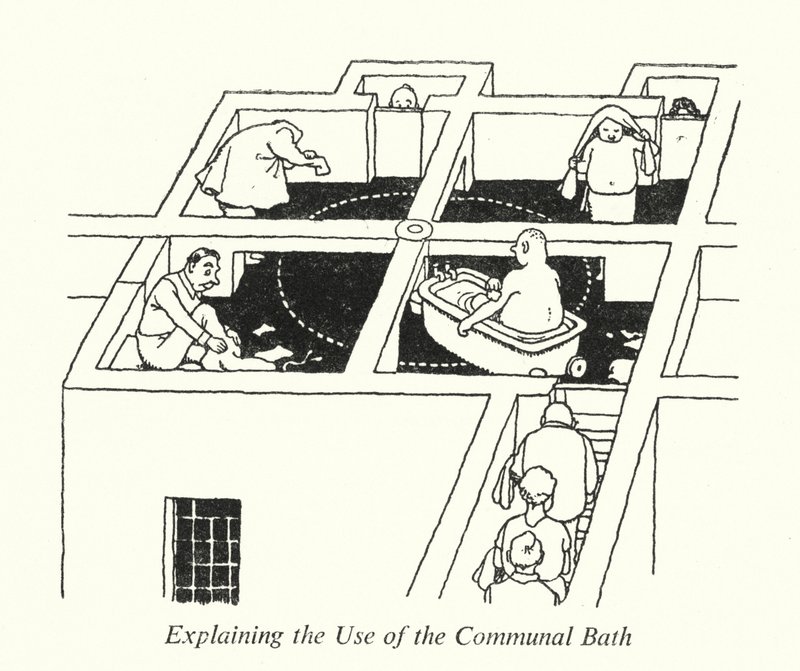 Ortak Banyo Kullanımının Açıklanması (lito) by William Heath Robinson