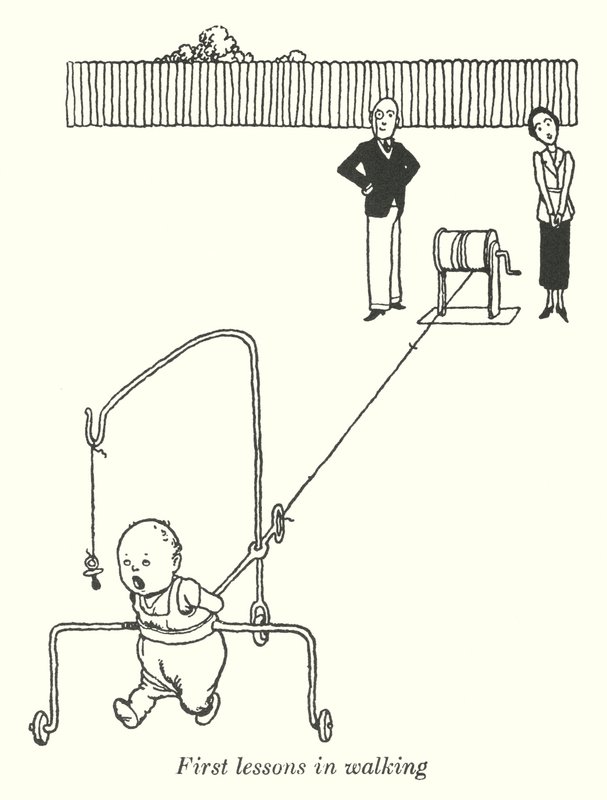İlk yürüyüş dersleri (lito) by William Heath Robinson