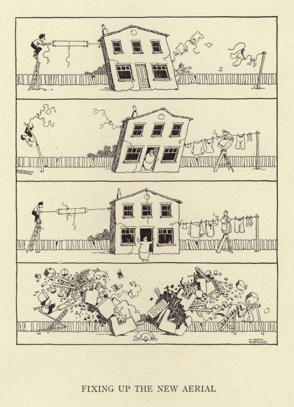 Yeni antenin sabitlenmesi by William Heath Robinson