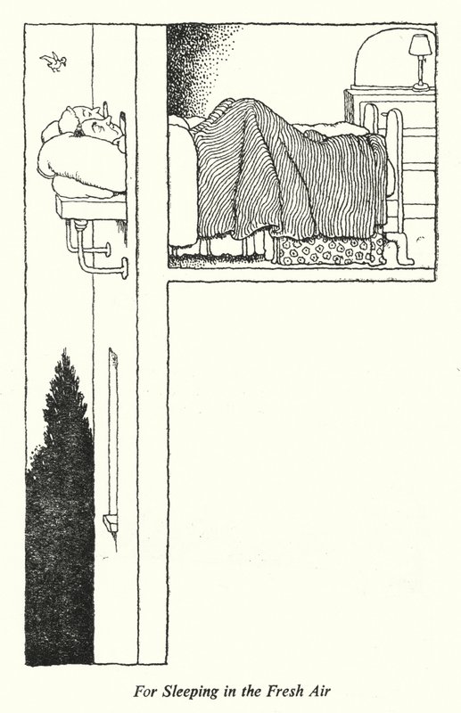 Temiz Havada Uyumak İçin (lito) by William Heath Robinson