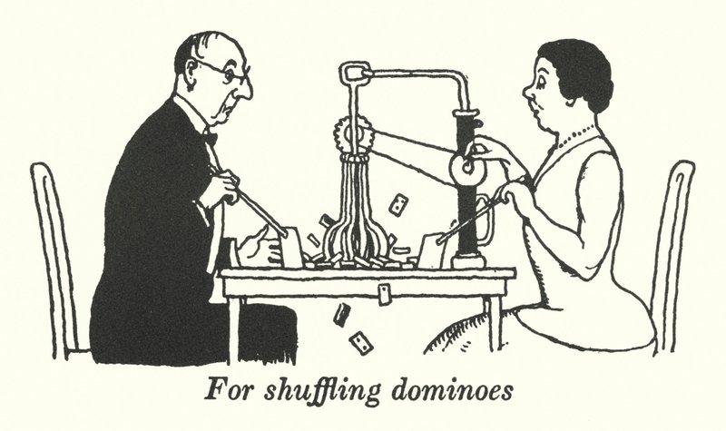 Dominoları karıştırmak için (lito) by William Heath Robinson
