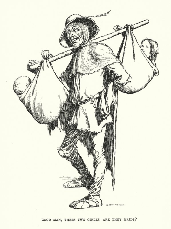 İyi adam, bu iki kız hizmetçi mi? (lito) by William Heath Robinson