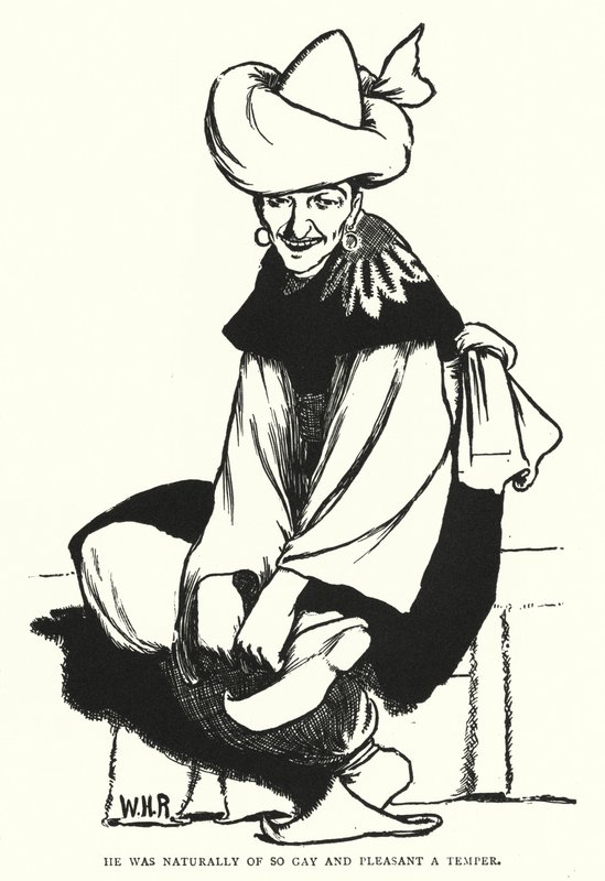 Doğal olarak çok neşeli ve hoş bir mizaca sahipti (gravür) by William Heath Robinson