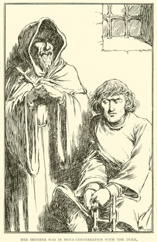 Ağabeyi Dük ile dindar bir sohbet içindeydi. by William Heath Robinson