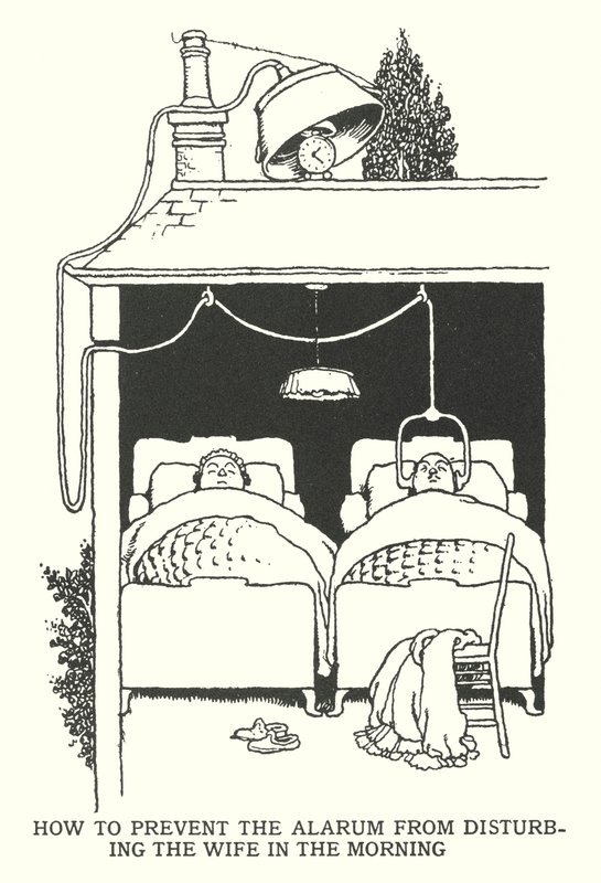 Sabah Alarmın Karıyı Rahatsız Etmesi Nasıl Önlenir? by William Heath Robinson
