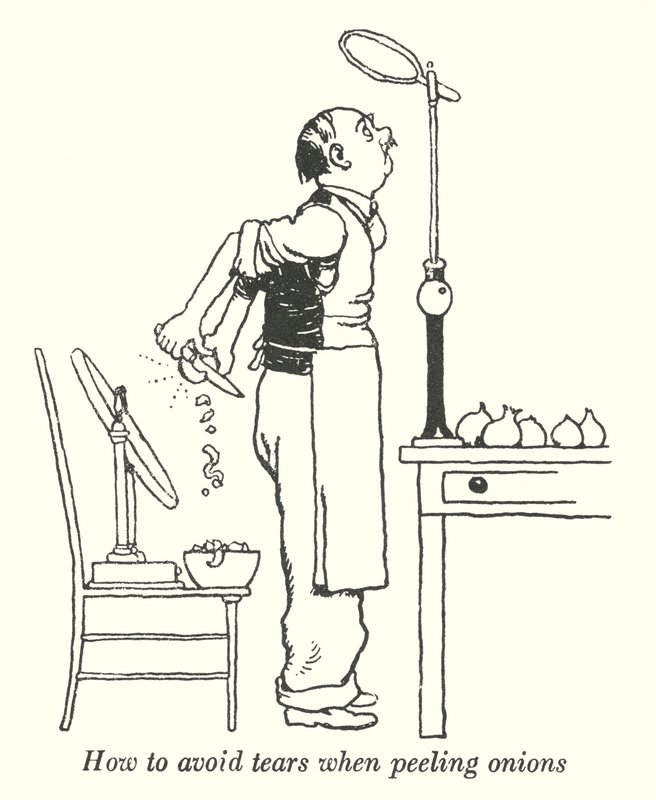 Soğan soyarken (lito) gözyaşı nasıl önlenir by William Heath Robinson