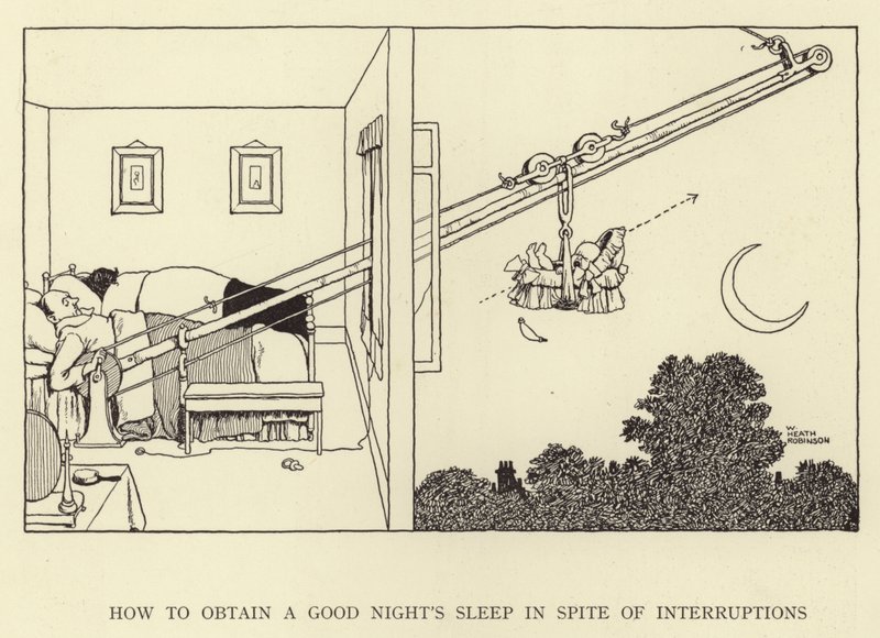Kesintilere rağmen iyi bir gece uykusu nasıl elde edilir by William Heath Robinson