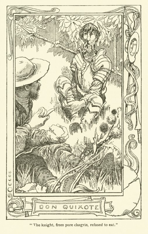 Don Kişot (lito) için çizim by William Heath Robinson