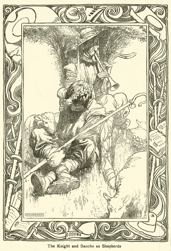 Don Kişot (lito) için çizim by William Heath Robinson