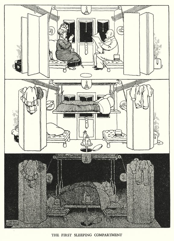 W Heath Robinson (lito) tarafından Demiryolu Ribaldry için İllüstrasyon by William Heath Robinson