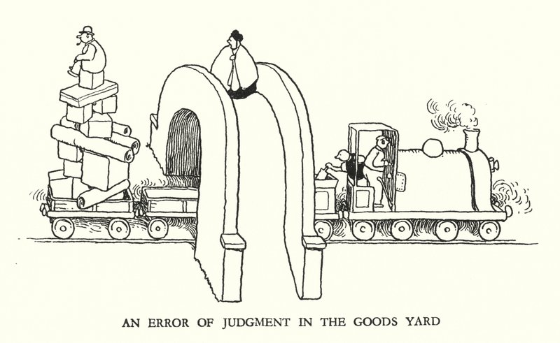 W Heath Robinson (lito) tarafından Demiryolu Ribaldry için İllüstrasyon by William Heath Robinson
