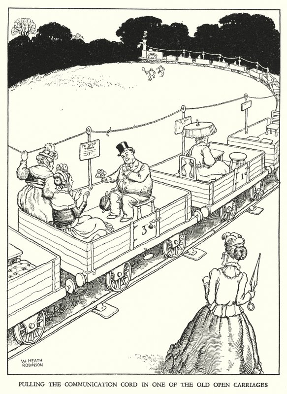 W Heath Robinson (lito) tarafından Demiryolu Ribaldry için İllüstrasyon by William Heath Robinson