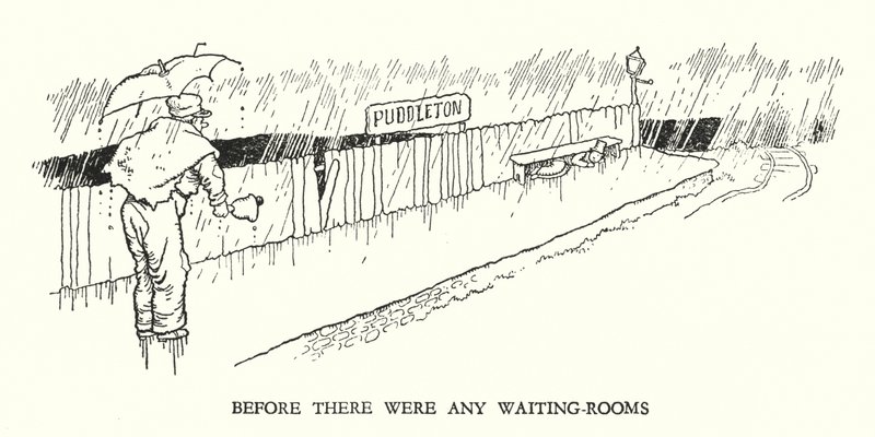 W Heath Robinson (lito) tarafından Demiryolu Ribaldry için İllüstrasyon by William Heath Robinson