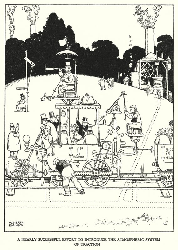 W Heath Robinson (lito) tarafından Demiryolu Ribaldry için İllüstrasyon by William Heath Robinson