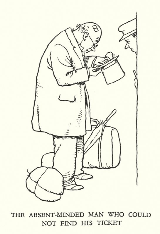 W Heath Robinson (lito) tarafından Demiryolu Ribaldry için İllüstrasyon by William Heath Robinson