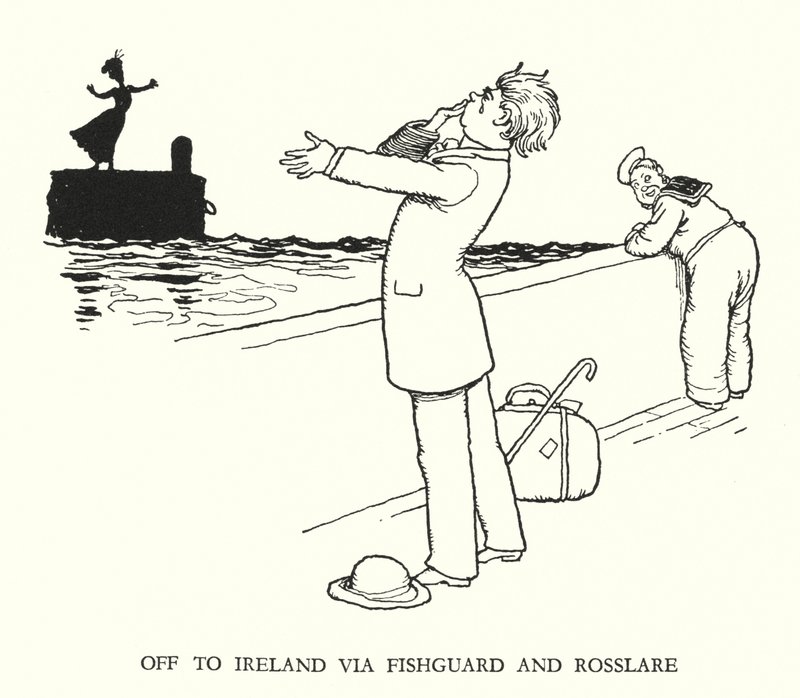 W Heath Robinson (lito) tarafından Demiryolu Ribaldry için İllüstrasyon by William Heath Robinson