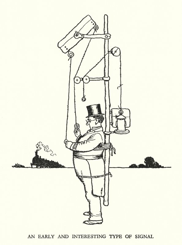 W Heath Robinson (lito) tarafından Demiryolu Ribaldry için İllüstrasyon by William Heath Robinson