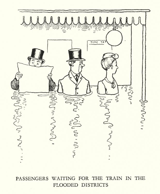 W Heath Robinson (lito) tarafından Demiryolu Ribaldry için İllüstrasyon by William Heath Robinson