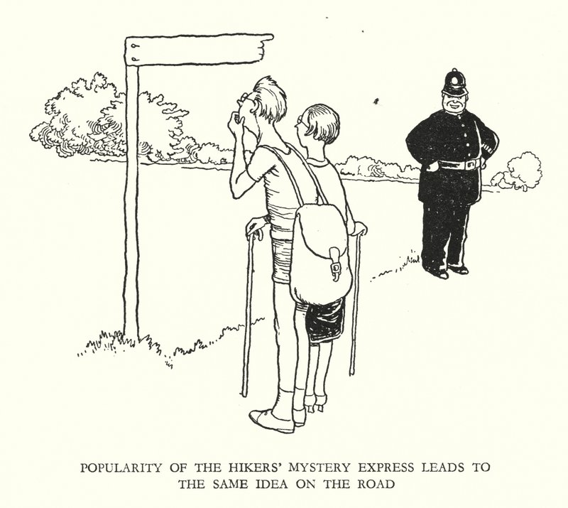 W Heath Robinson (lito) tarafından Demiryolu Ribaldry için İllüstrasyon by William Heath Robinson