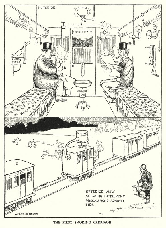 W Heath Robinson (lito) tarafından Demiryolu Ribaldry için İllüstrasyon by William Heath Robinson
