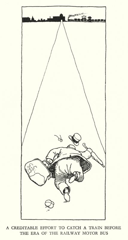 W Heath Robinson (lito) tarafından Demiryolu Ribaldry için İllüstrasyon by William Heath Robinson