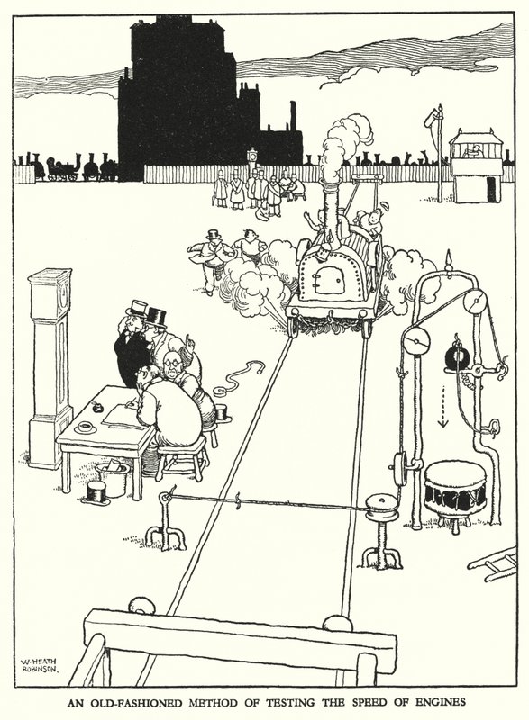 W Heath Robinson (lito) tarafından Demiryolu Ribaldry için İllüstrasyon by William Heath Robinson