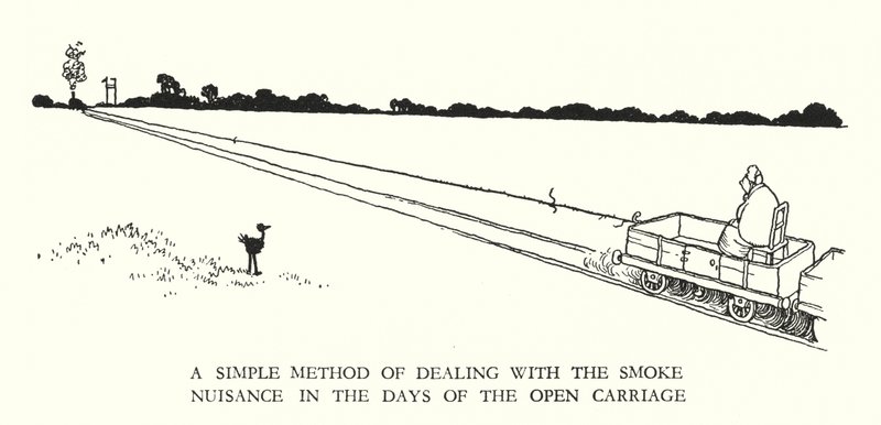 W Heath Robinson (lito) tarafından Demiryolu Ribaldry için İllüstrasyon by William Heath Robinson