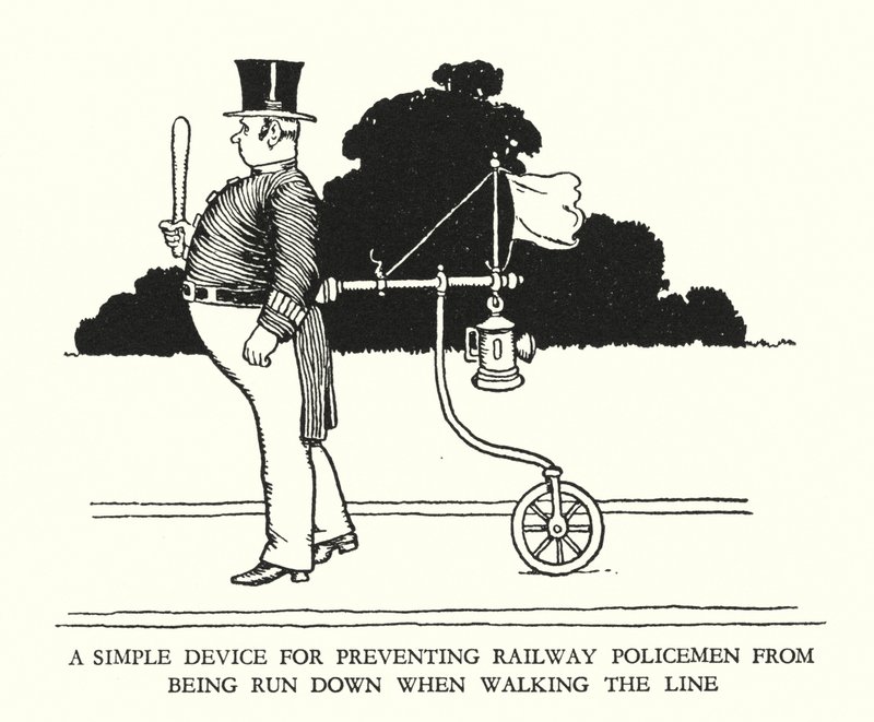 W Heath Robinson (lito) tarafından Demiryolu Ribaldry için İllüstrasyon by William Heath Robinson