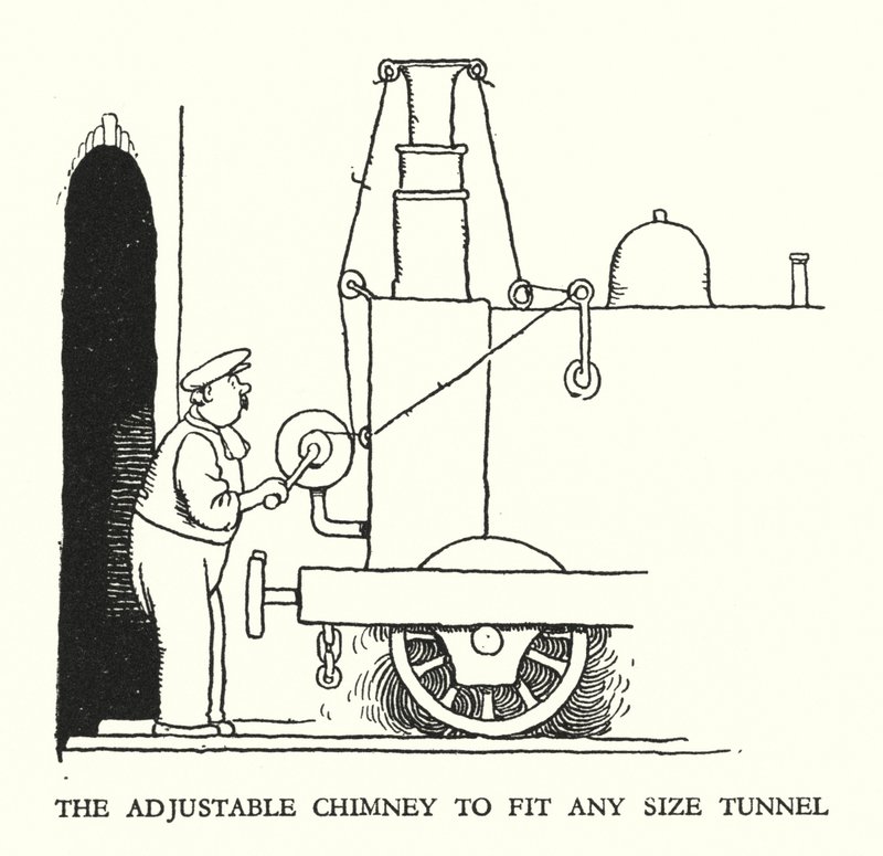 W Heath Robinson (lito) tarafından Demiryolu Ribaldry için İllüstrasyon by William Heath Robinson