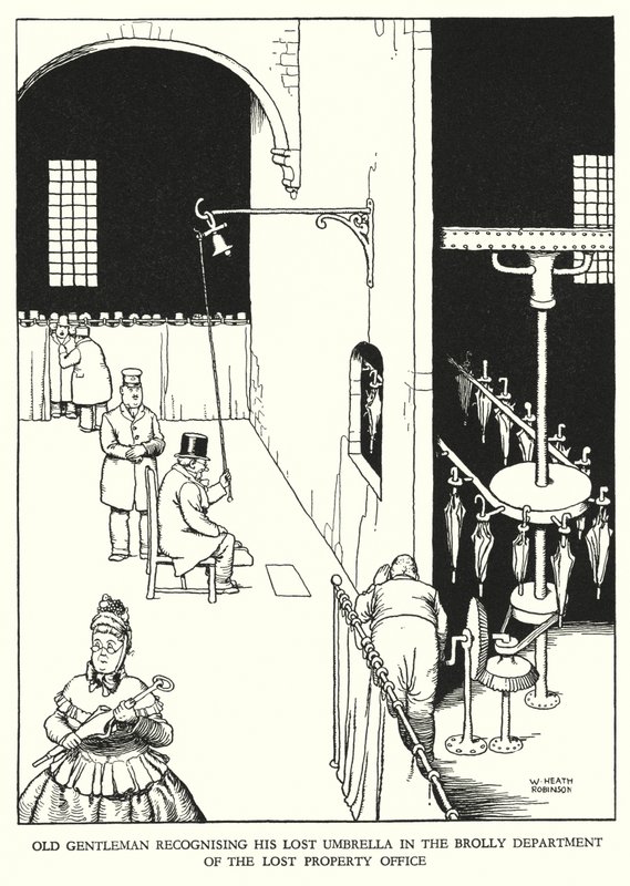W Heath Robinson (lito) tarafından Demiryolu Ribaldry için İllüstrasyon by William Heath Robinson