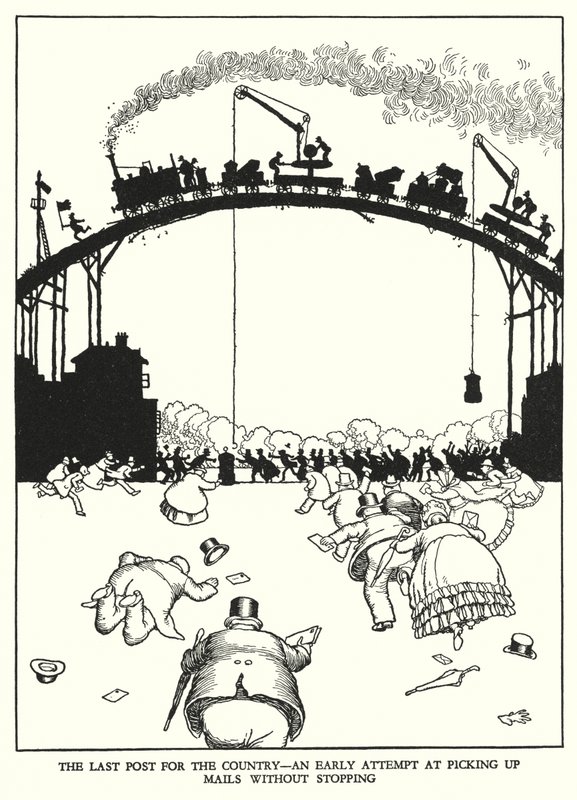 W Heath Robinson (lito) tarafından Demiryolu Ribaldry için İllüstrasyon by William Heath Robinson