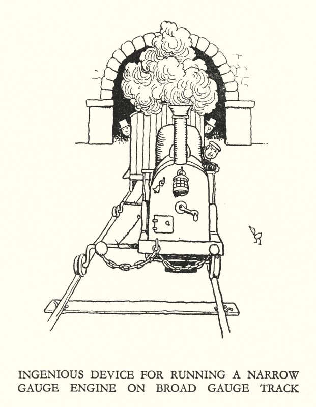W Heath Robinson (lito) tarafından Demiryolu Ribaldry için İllüstrasyon by William Heath Robinson