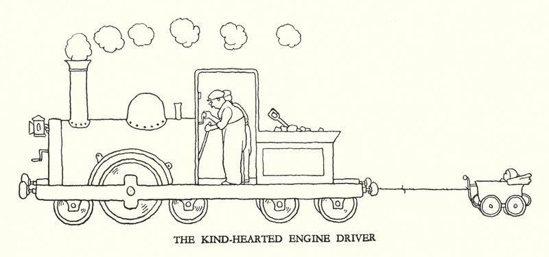 W Heath Robinson (lito) tarafından Demiryolu Ribaldry için İllüstrasyon by William Heath Robinson