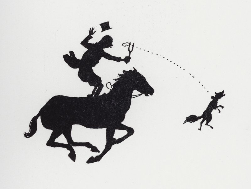 Atlı adam mancınık tilki (lito) by William Heath Robinson