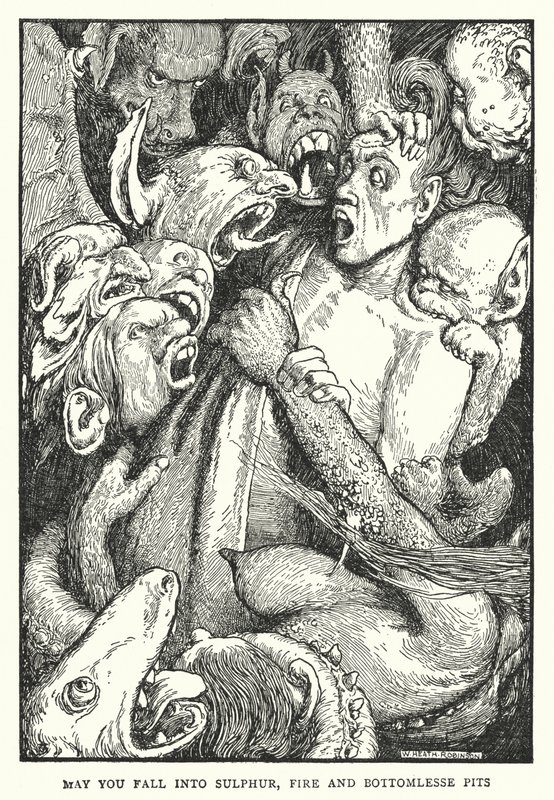 Kükürt, ateş ve dipsiz kuyulara düşsün (lito) by William Heath Robinson