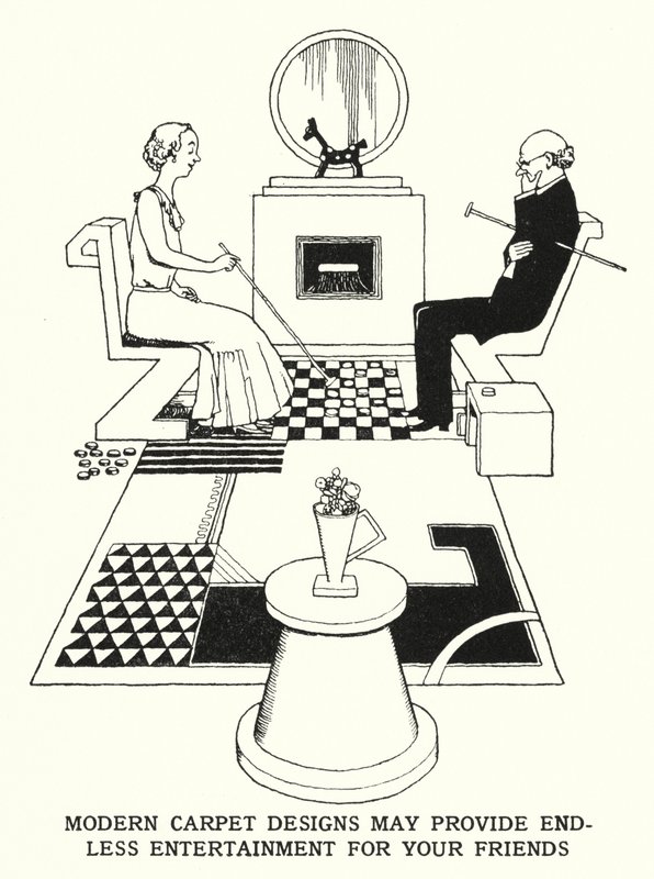 Modern Halı Tasarımları Arkadaşlarınız İçin Sonsuz Eğlence Sağlayabilir (litho) by William Heath Robinson
