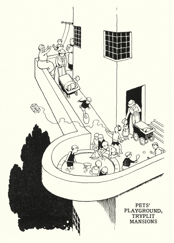 Evcil Hayvan Oyun Alanı, Triplit Konakları (taş) by William Heath Robinson