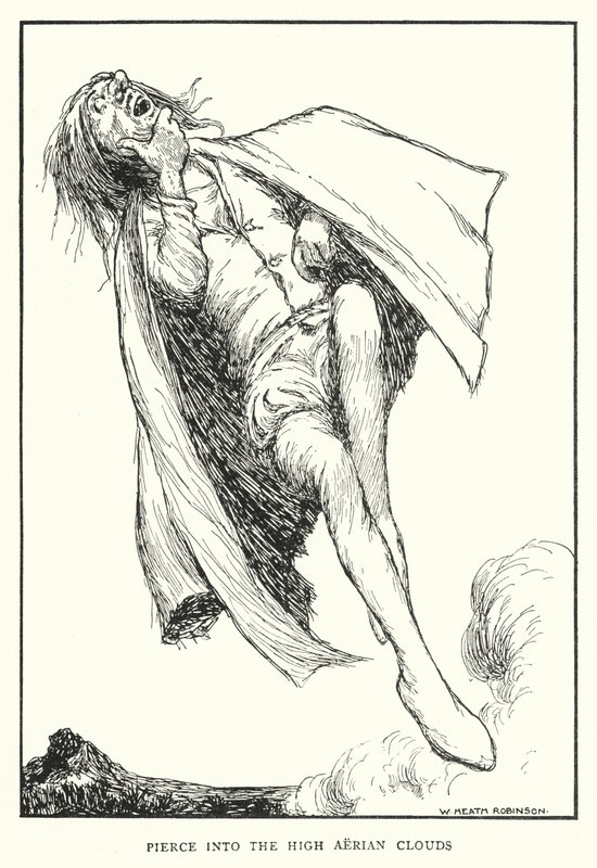 Yüksek hava bulutlarını delin (lito) by William Heath Robinson