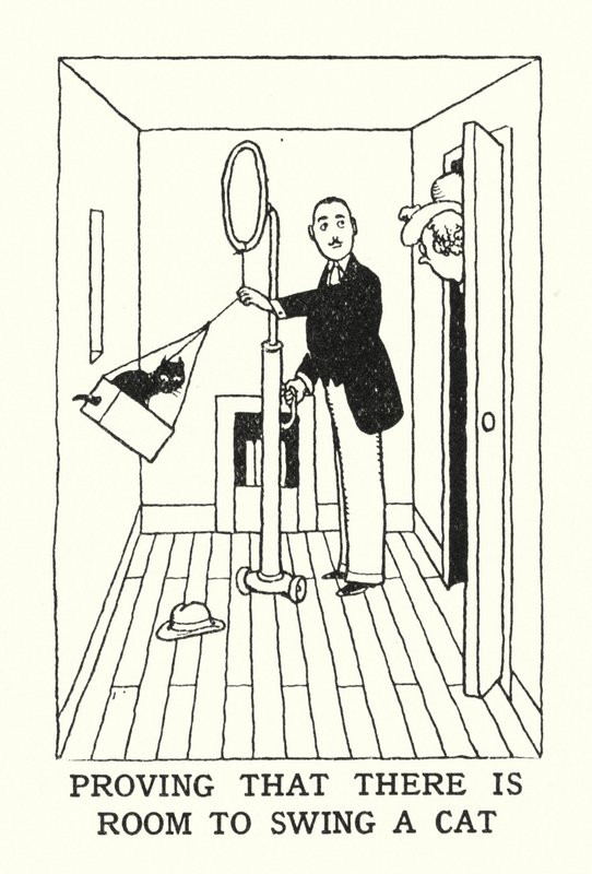 Bir Kediyi Sallamak İçin Yer Olduğunu Kanıtlamak (lito) by William Heath Robinson