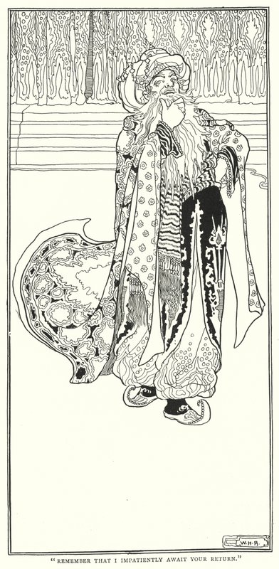 "Dönüşünüzü sabırsızlıkla beklediğimi unutmayın" (gravür) by William Heath Robinson