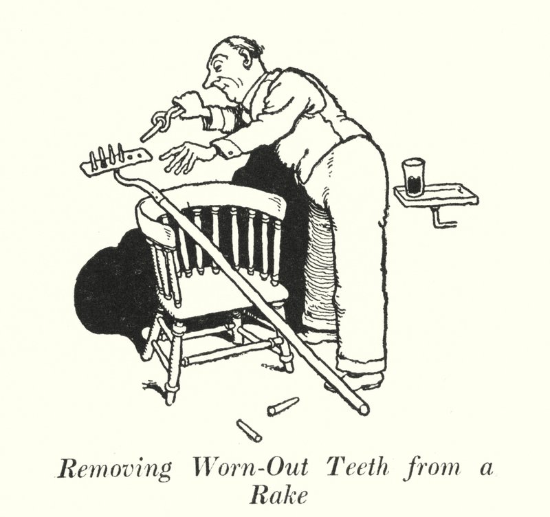 Tırmıktan Eskimiş Dişleri Çıkarma (lito) by William Heath Robinson