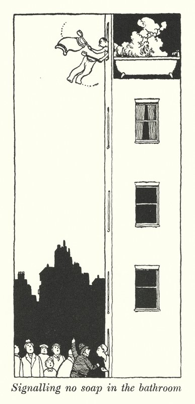 Banyoda sabun olmadığının sinyali (lito) by William Heath Robinson